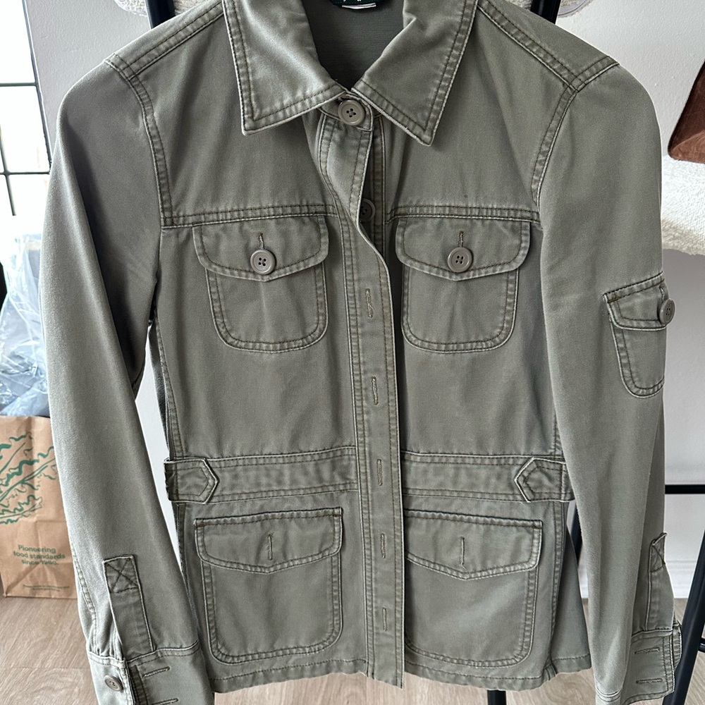 J. Crew Green Utility Jacket Lightweight Cotton